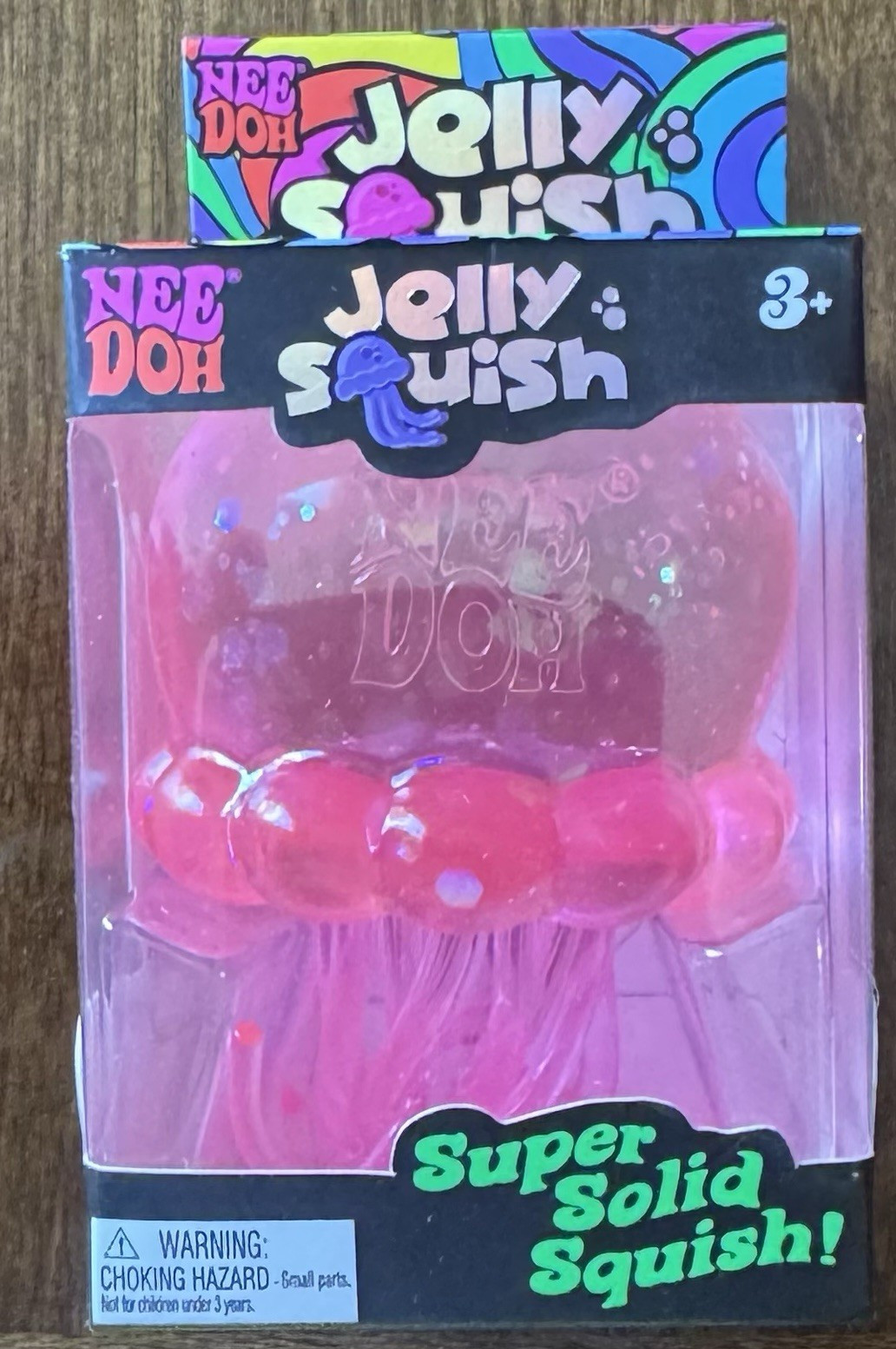 NeeDoh Jelly Squish Super Solid Squish Squeeze Toy Pink 3+ 25330NAB