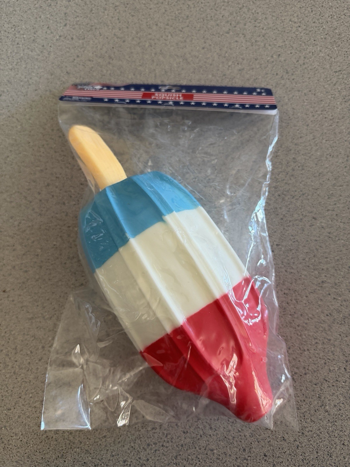 New Sunny Days Jumbo Squishy Red White Blue USA Popsicle Ice Pop Squeeze Toy 3+