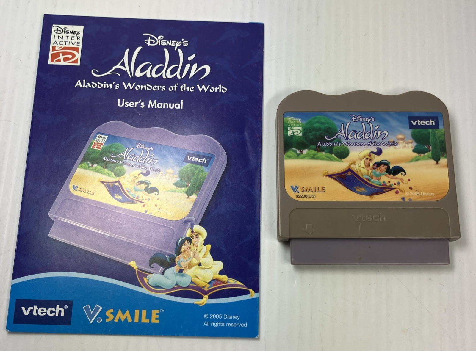 Vtech V.Smile ALADDIN’S WONDERS OF THE WORLD Game Cartridge & Manual – TESTED