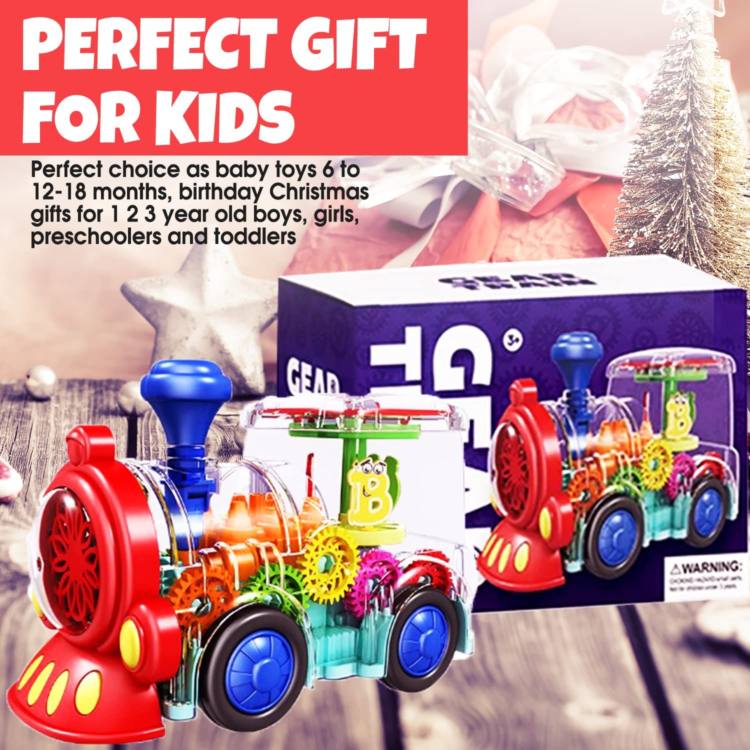 Tooty Toy Transparent 7.8 x 3.9 x 5.1 inches, Red, Green, Yellow, Blue