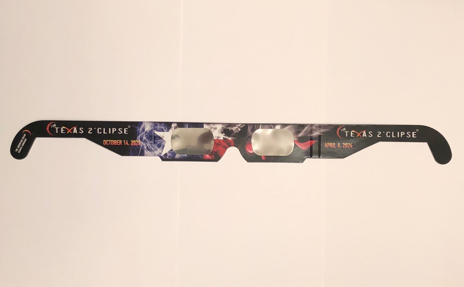 Solar Eclipse Glasses (Texas x2 Commemorative Logo) – ISO Certified Safe