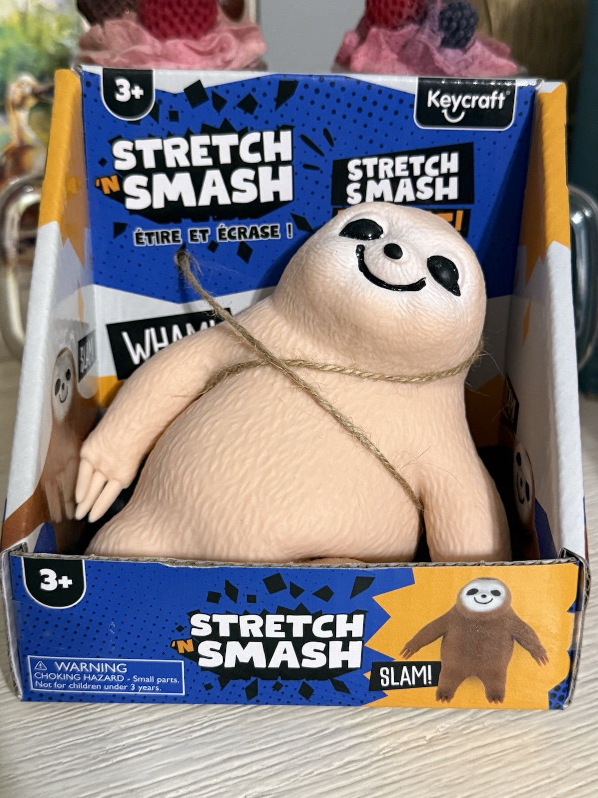 NEW Stretch n Smash Sloth Stretch Smash Repeat Keycraft Ages 3+ Slam Light Color