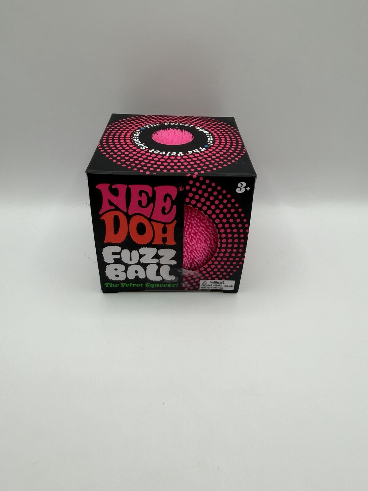 PINK Needoh FUZZ BALL Flower Power Nee Doh Squish Stress Ball NEE-DOH Fuzzball