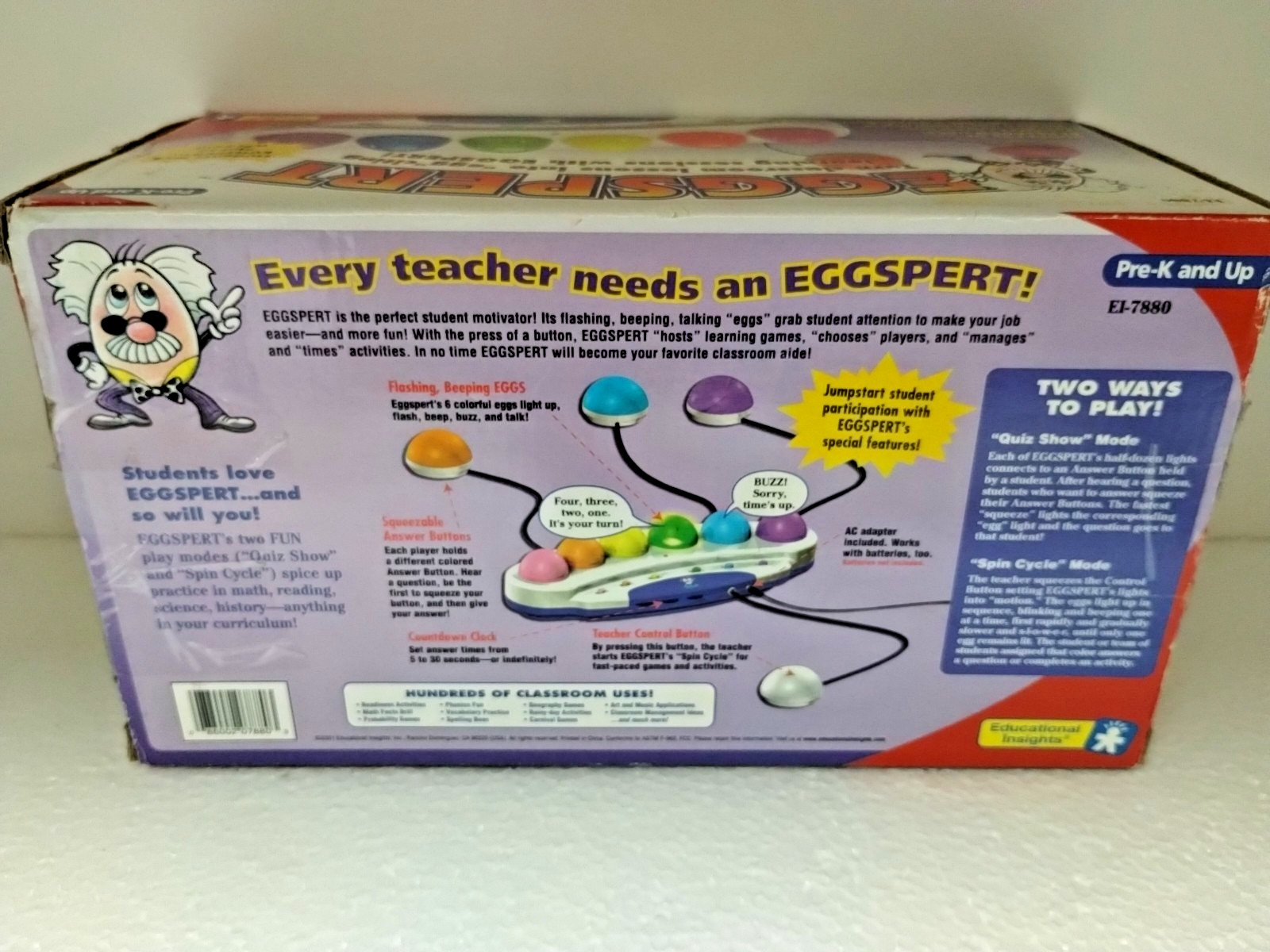 Eggspert Buzzer Game EI-7880 2001 Complete Set Educational show lights Classroom