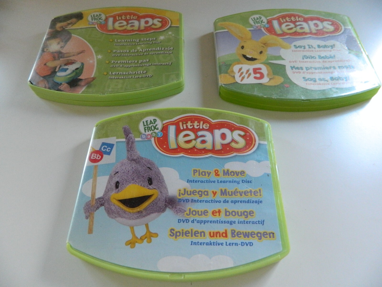 Lot Of 3 Leap frog baby little leaps. Say it Baby, Play &Move, Learning Steps