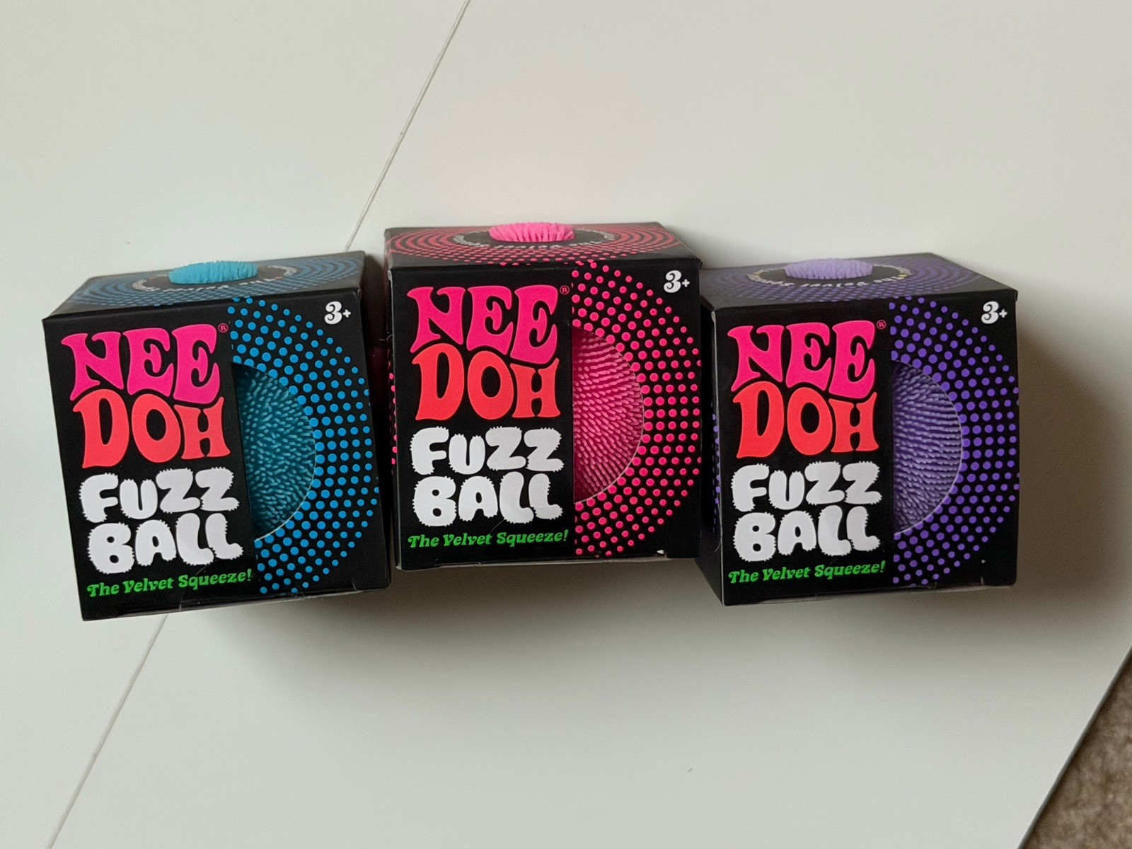 NEEDOH VELVET FUZZ BALL BLUE/PURPLE/PINK