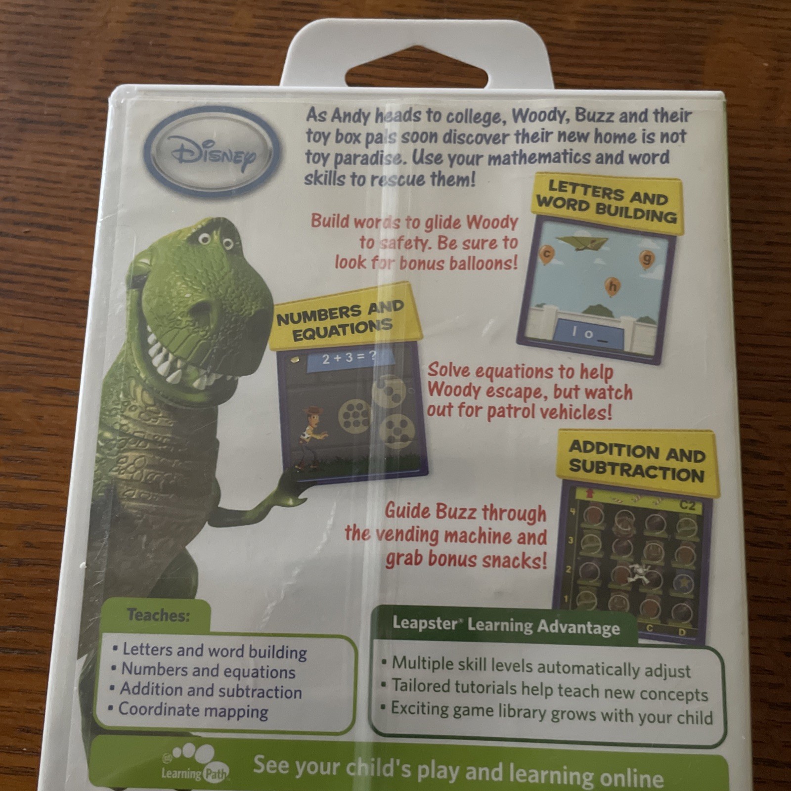 LEAPFROG LEAPSTER DISNEY PIXAR TOY STORY 3 LEARNING GAME READING PHONICS NEW NIP
