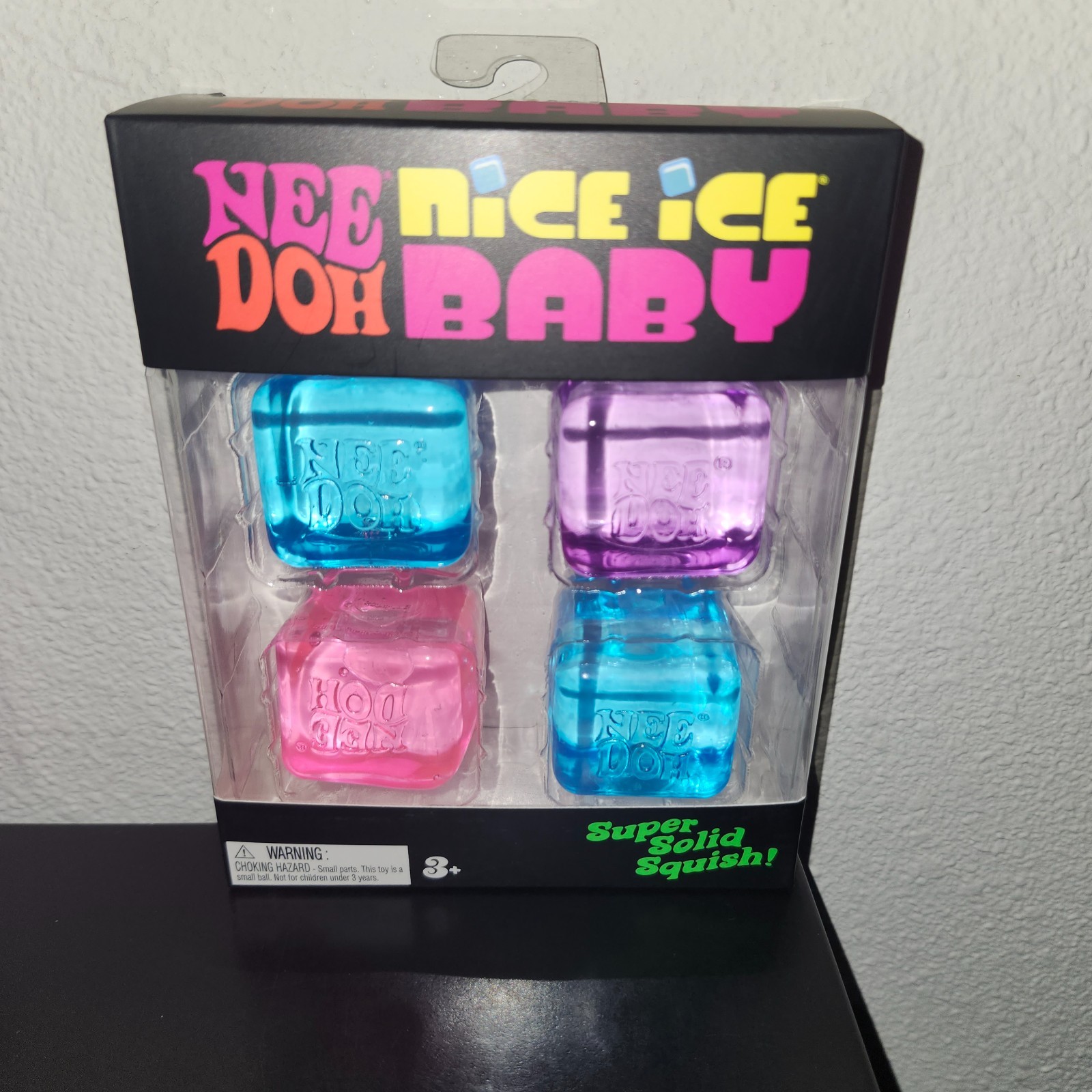 NeeDoh Nice Ice Baby 4 pack Nee Doh Mini Nice Cubes Pink Blue Purple NEW SEALED