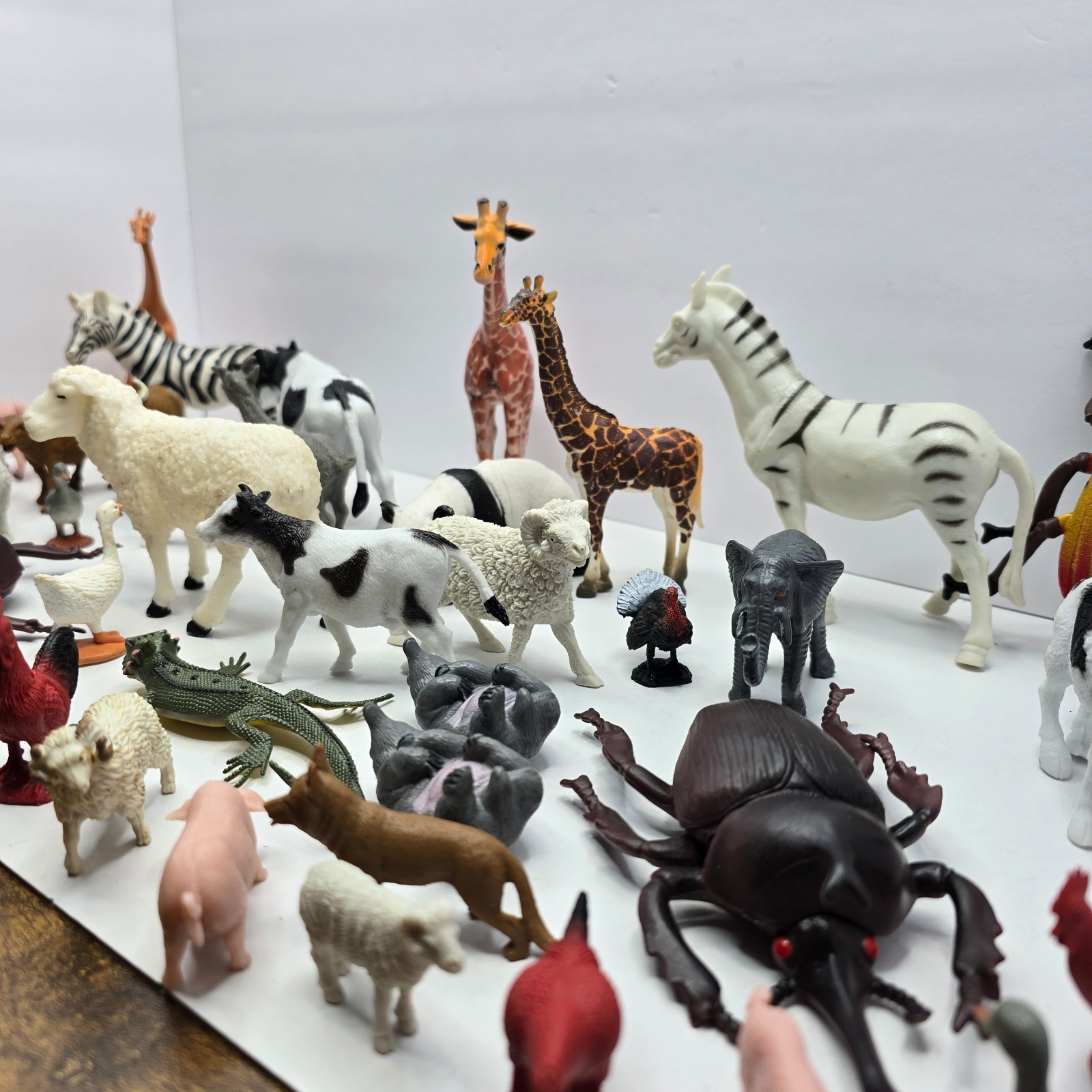 Lot Of 44 Various Land, Farm, Animal, Bugs Figures Vintage Modern Plastic Toys