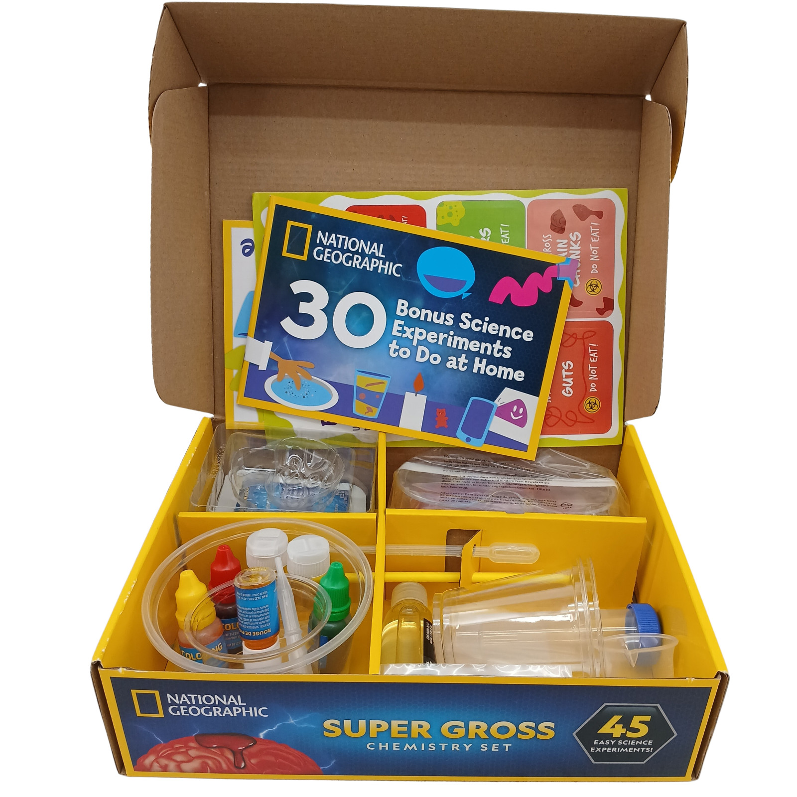 National Geographic Super Gross Chemistry Set STEM Kids Science Kit 45 Experimen