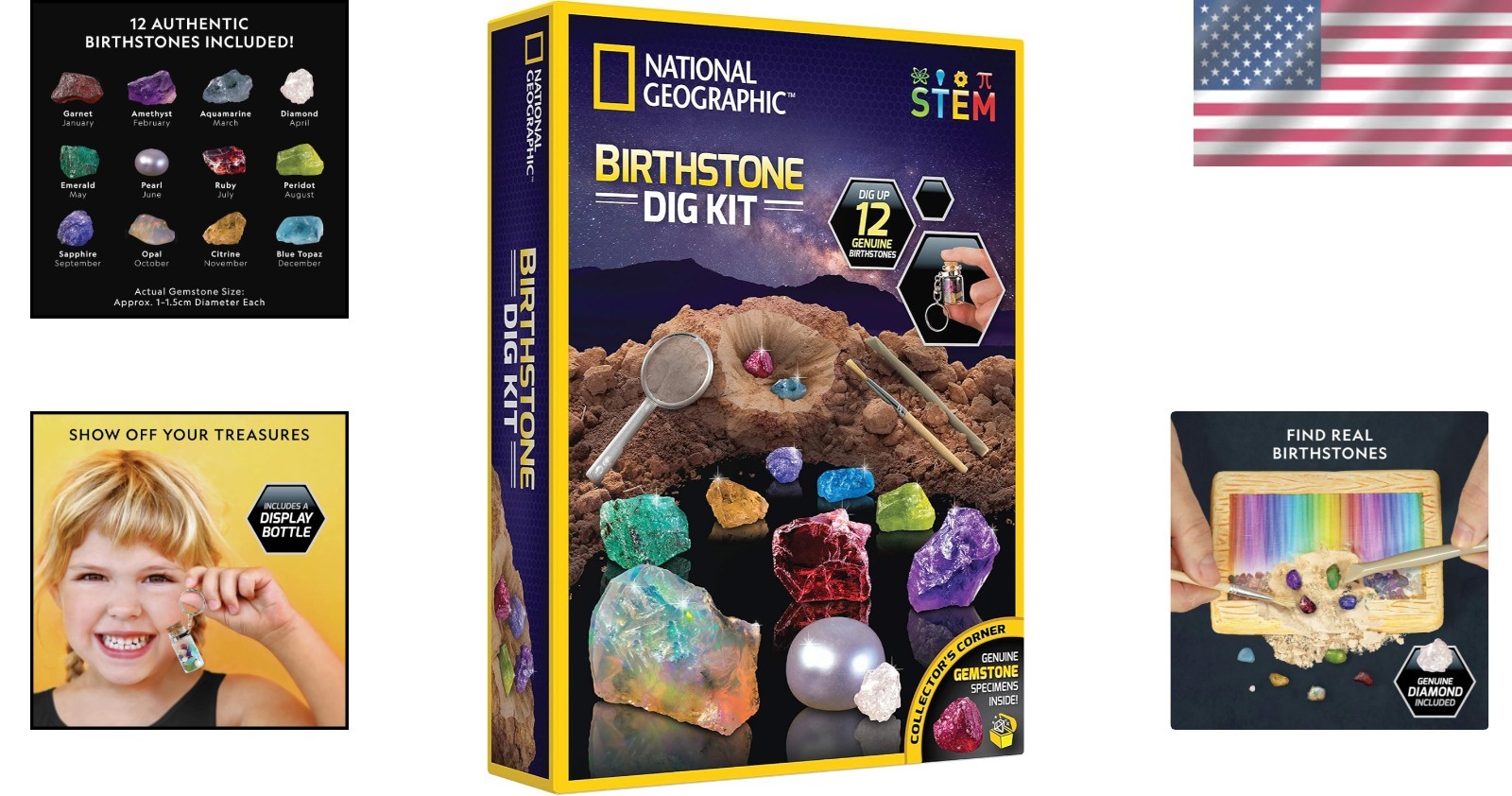 STEM Learning with National Geographic Birthstone Dig Kit: Real Gems Inside!