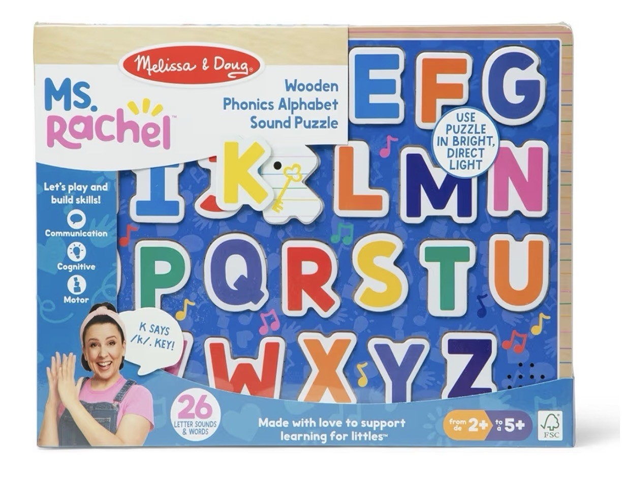 New! Ms. Rachel Wood Alphabet Phonics Sound Puzzle Builds Skills! Free Shipping