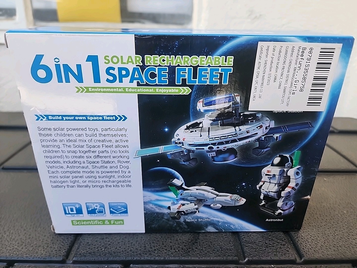 STEM 6 in 1 Solar Rechargeable Space Fleet Robots Learning Kit DIY Science NEW