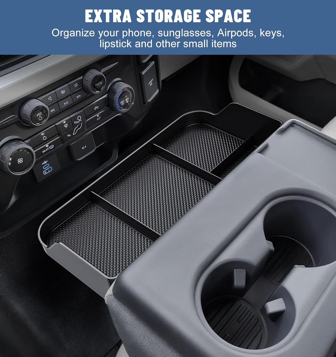 Center Console Organizer for 2011-2024 2025 Ford F150 F250 F350 F450 F550 F650 A