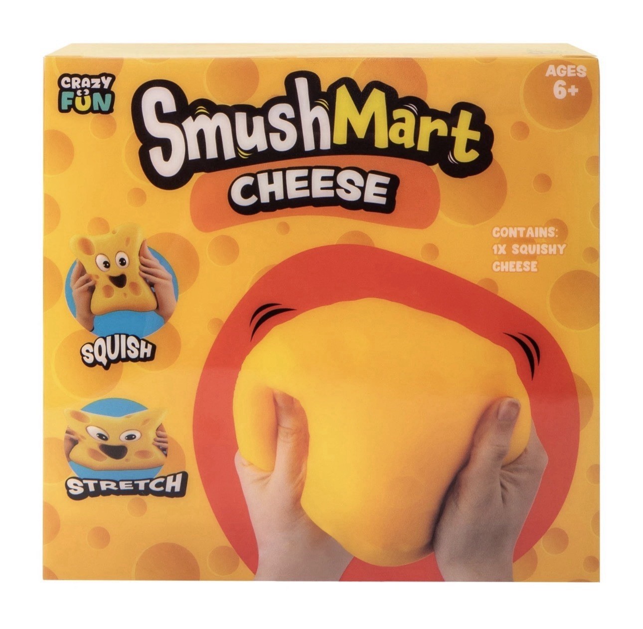 RMS Crazy Fun SmushMart Cheese Squishy Squeezy Stretch Sensory Toy TIK TOK VIRAL