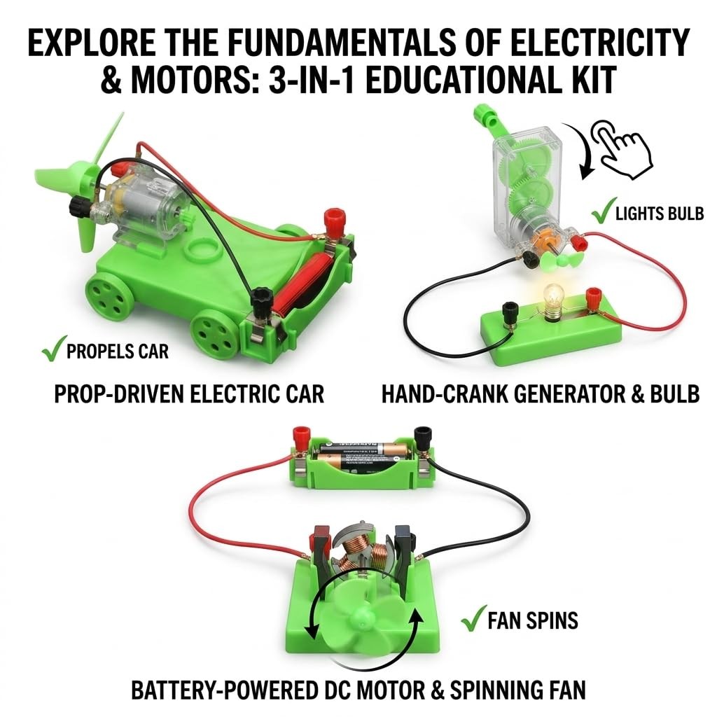 Physics Science Lab Learning Circuit kit, Electricity Experiment Set,DIY DC E…
