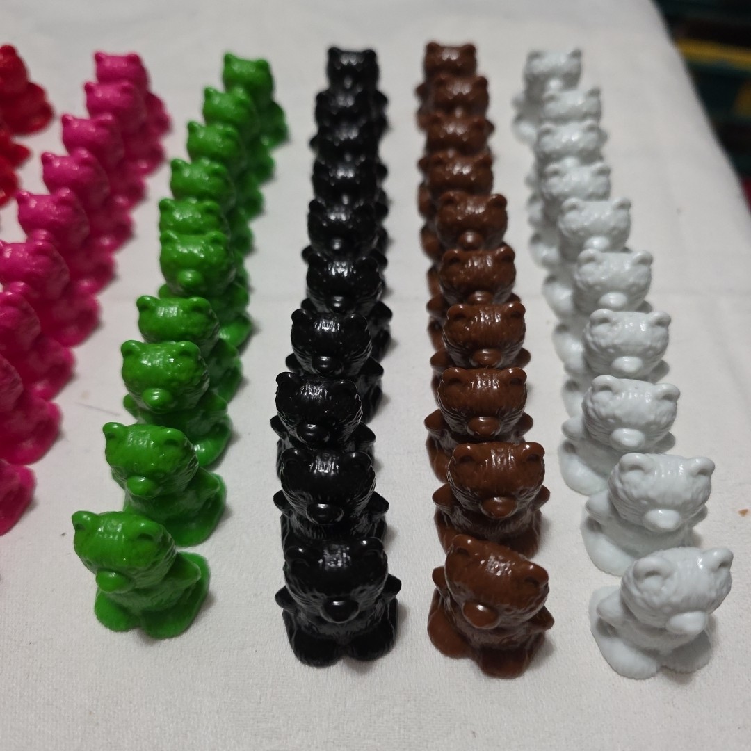 Educational Counting/Colors TEDDY BEAR Plastic Pieces…Primary colors 100 Count