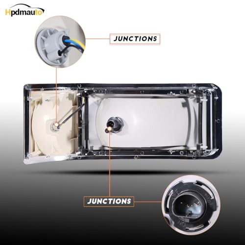 headlights for Mack,Replacement Headlamp with turn Signal Bulb Compatible Right