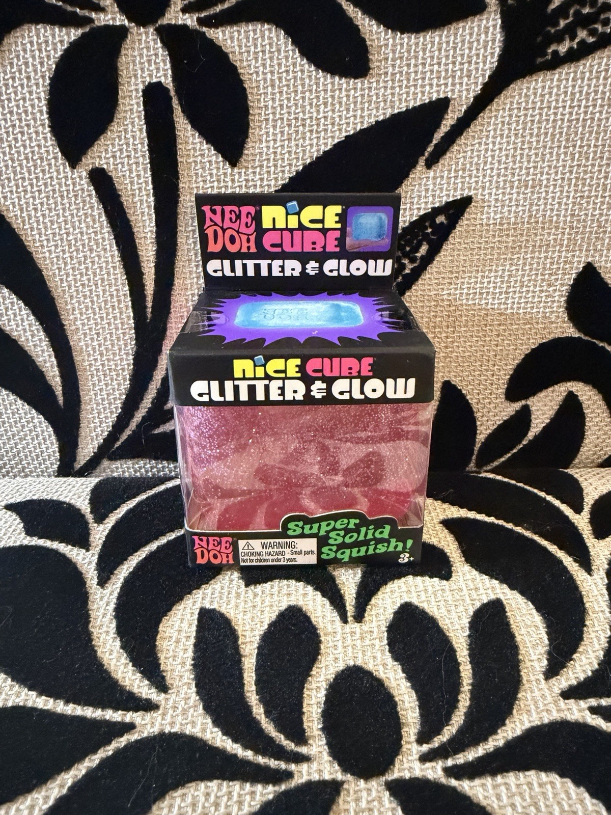 🩷 Authentic Schylling NeeDoh Pink Nice Cube Glitter and Glow
