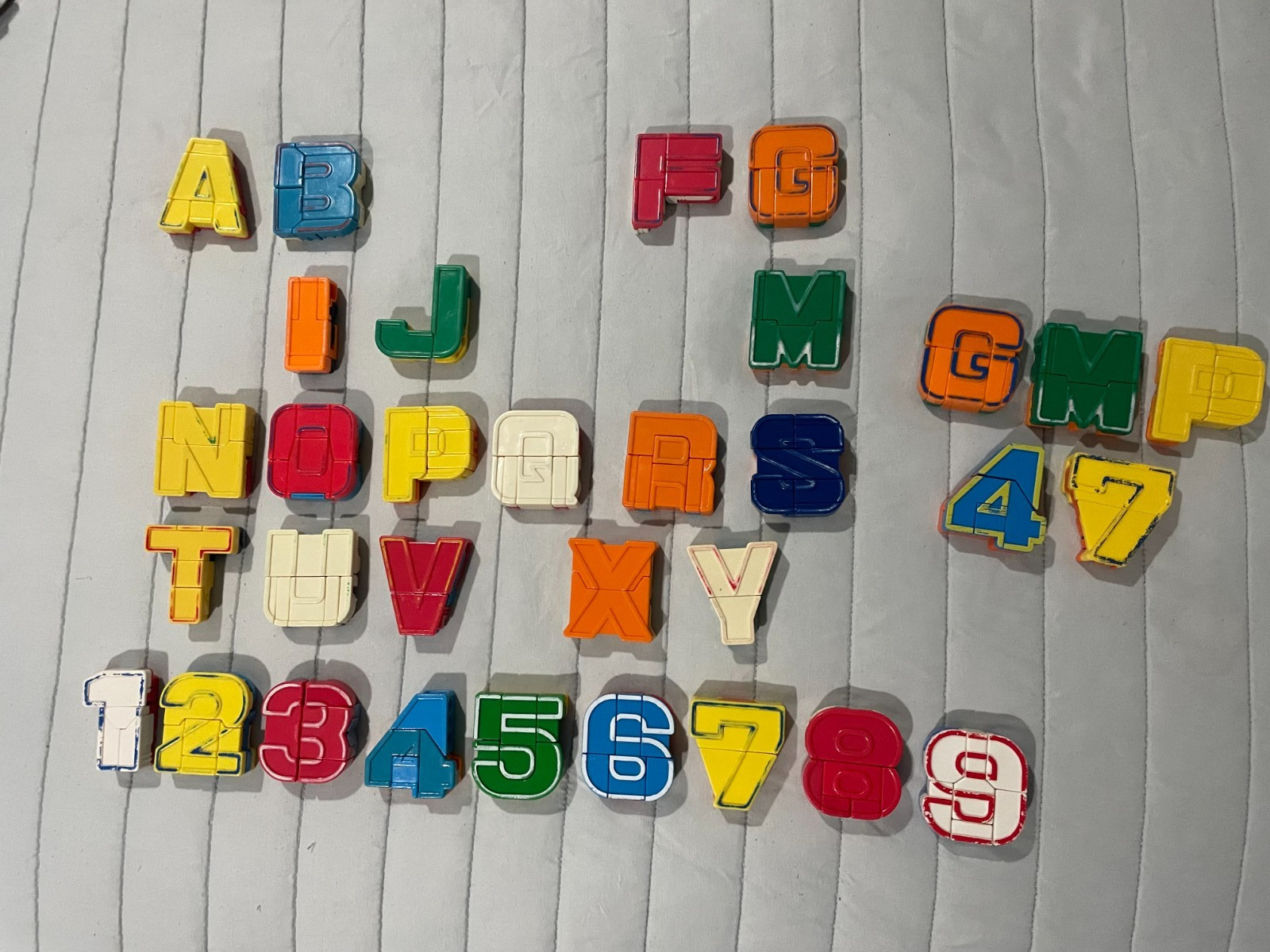 Alphabet Transforming Robot Toys Lot Letters Numbers A-Z 1-9 Not Complete