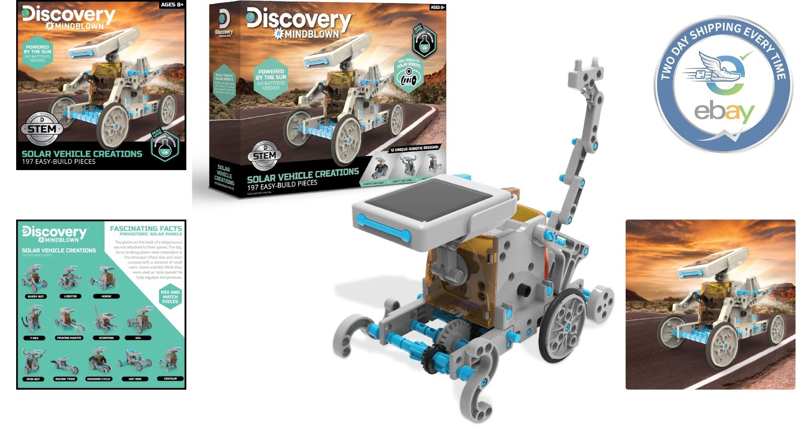 197-Piece Solar Robot Building Kit – Create 12 Unique Robots – Ideal STEM Gift!
