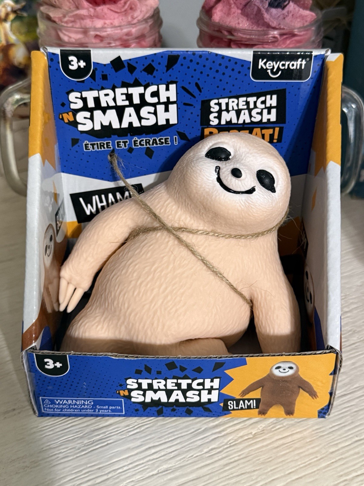 NEW Stretch n Smash Sloth Stretch Smash Repeat Keycraft Ages 3+ Slam Light Color
