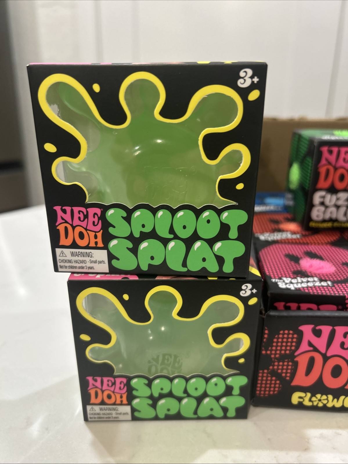 Lot Of 10 NeeDoh ~ 2 SPLOOT SPLAT, 7 Fuzzball Flower Power,& 1 Nice Cube Swirl