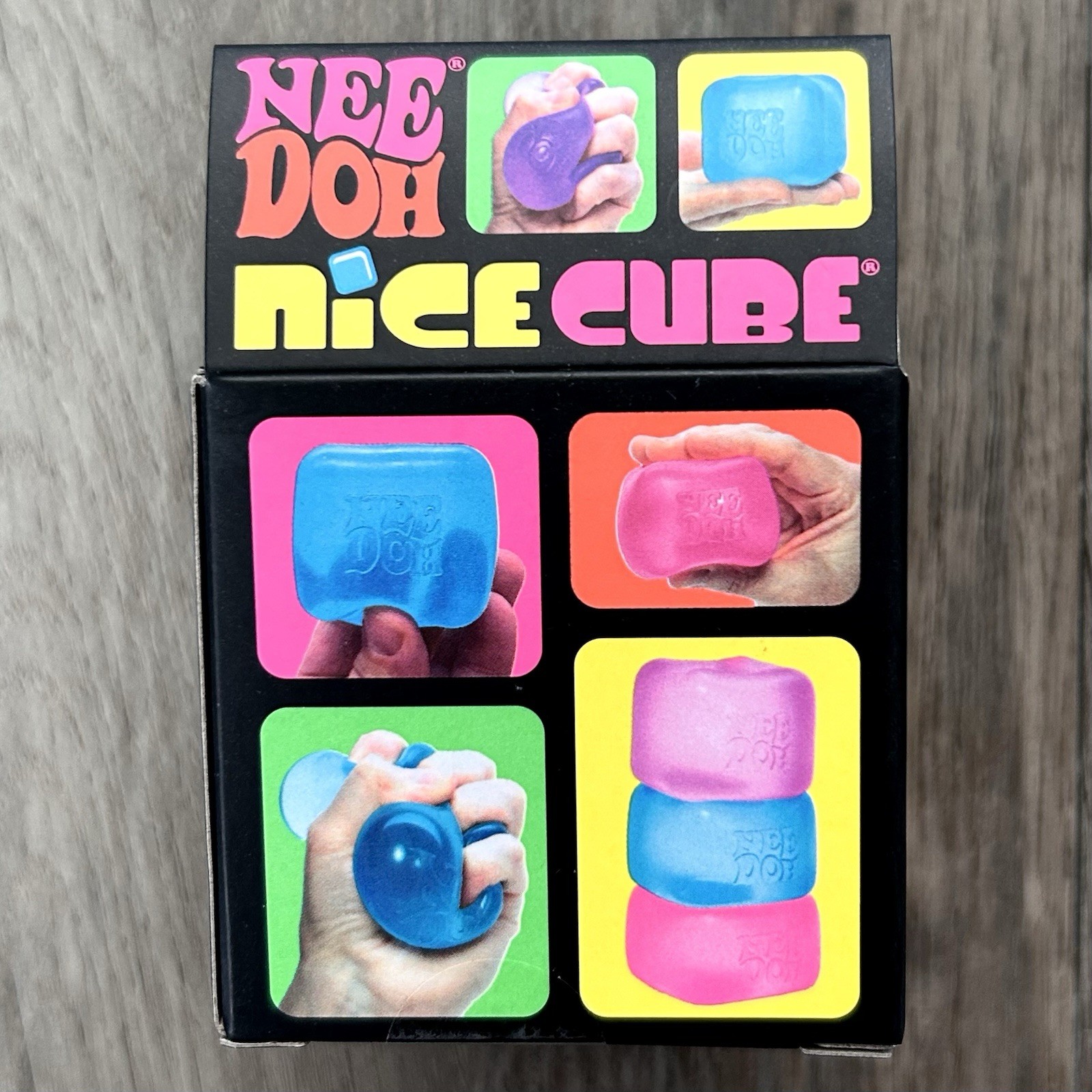 Brand New Needoh Nice Cube Purple Schylling Squeeze Toy Super Solid Squish 2.25″