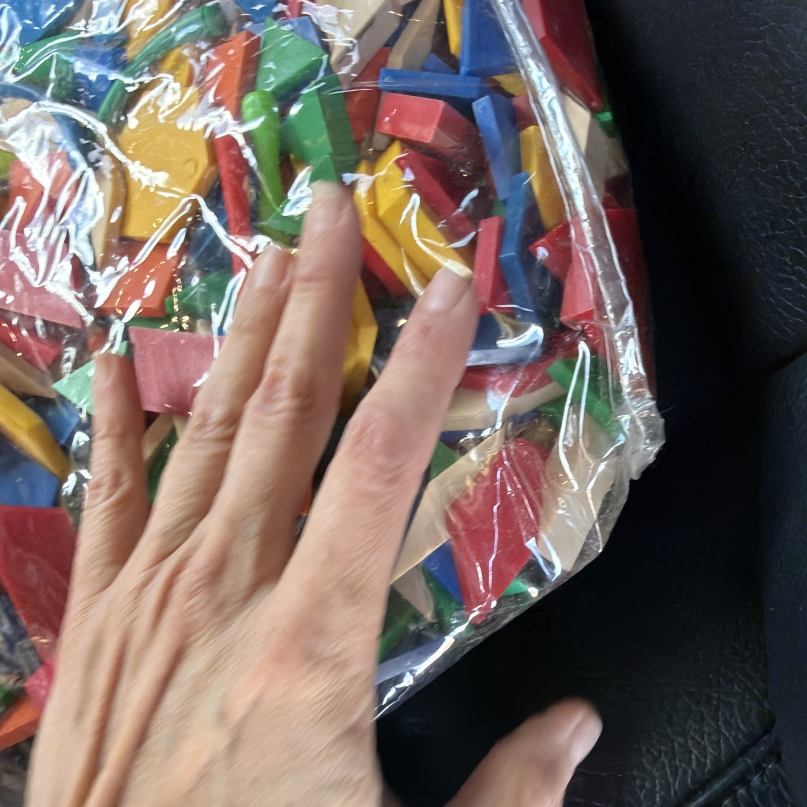 Vtg MATH MANIPULATIVES Plastic Tangram Pattern BLOCKS 200pieces