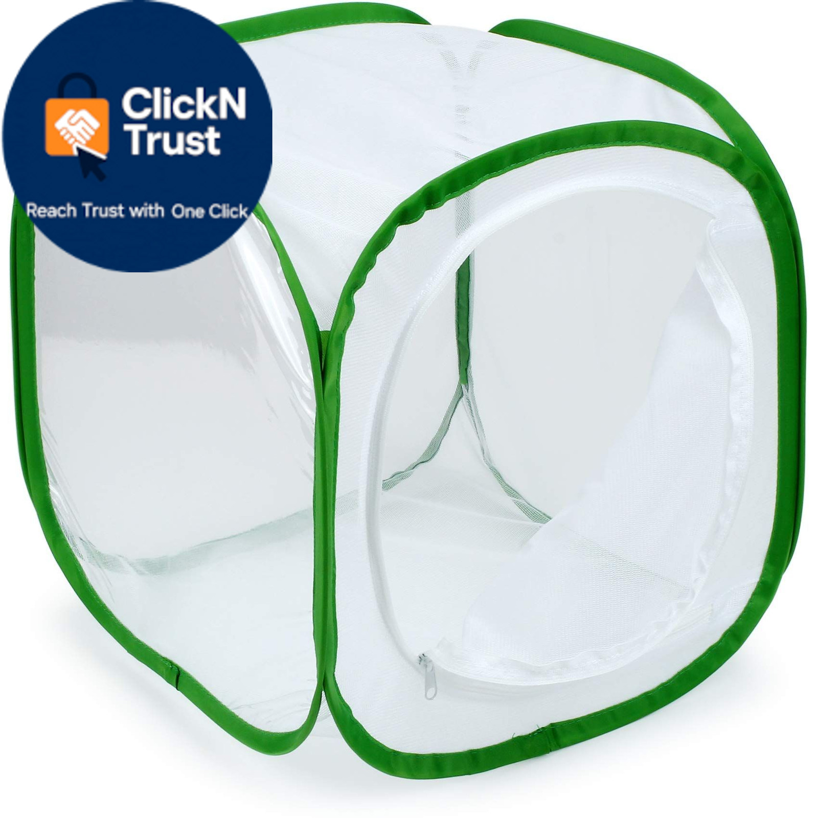 RESTCLOUD Insect and Butterfly Habitat 12 x 12 x 12 inches, White With Green