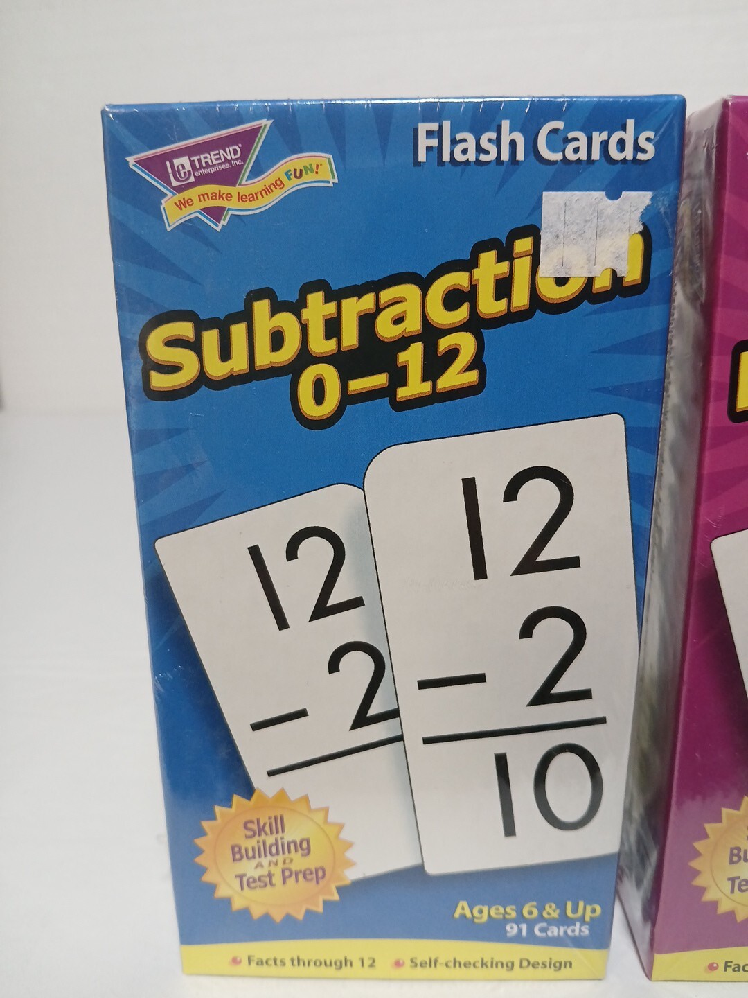 New Vintage 1997 Trend Flash Cards Subtraction & Multiplication 91 Cards