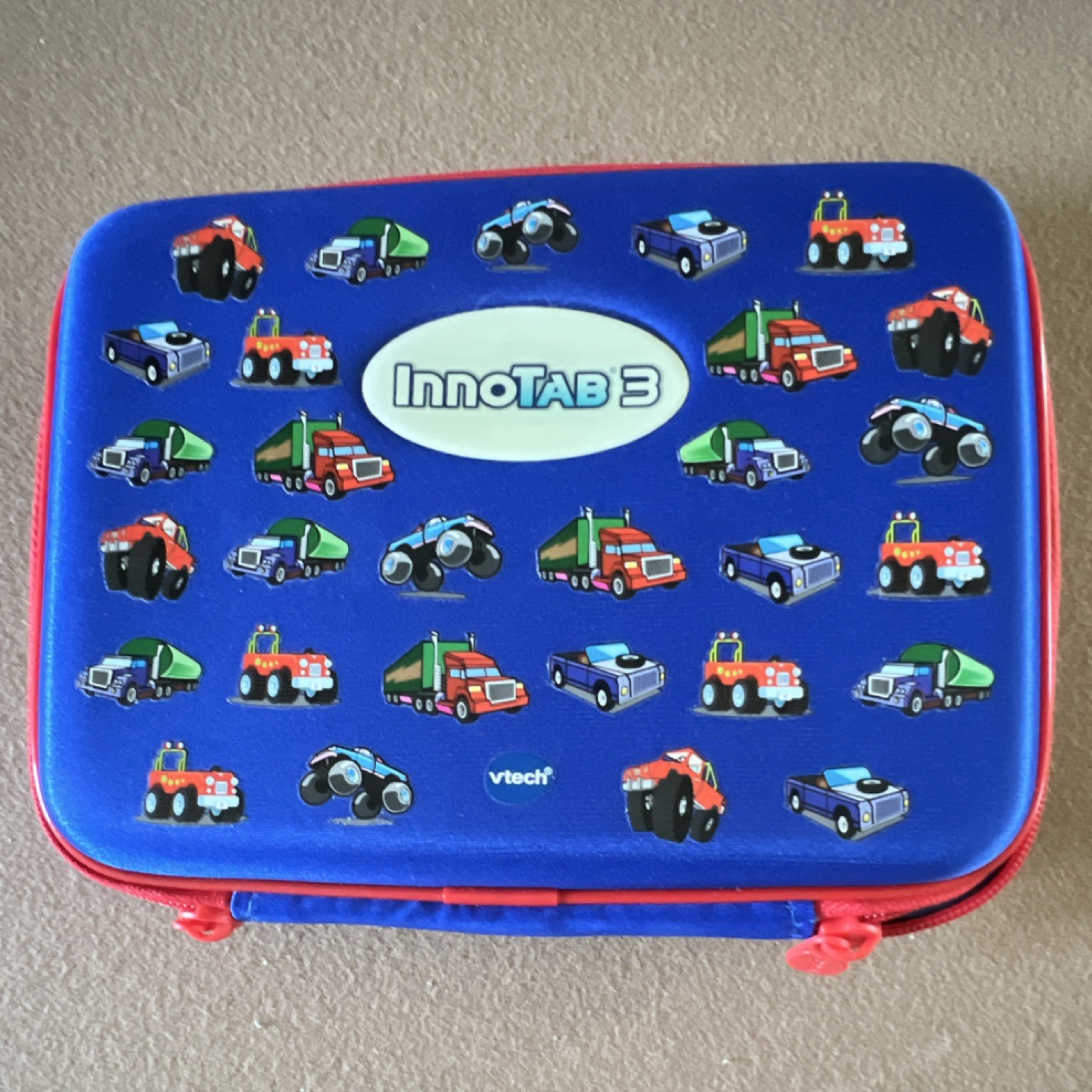 VTech InnoTab 3 Case Trucks Design Blue Protective Carrying Cover for Ages 4-7