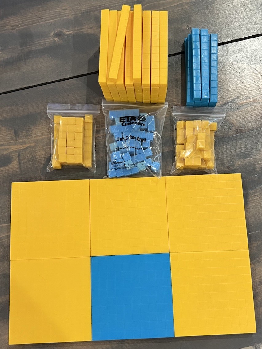 ETA Cuisenaire Math Manipulatives Color Flats Rods Unit Approx Over 210 Pieces