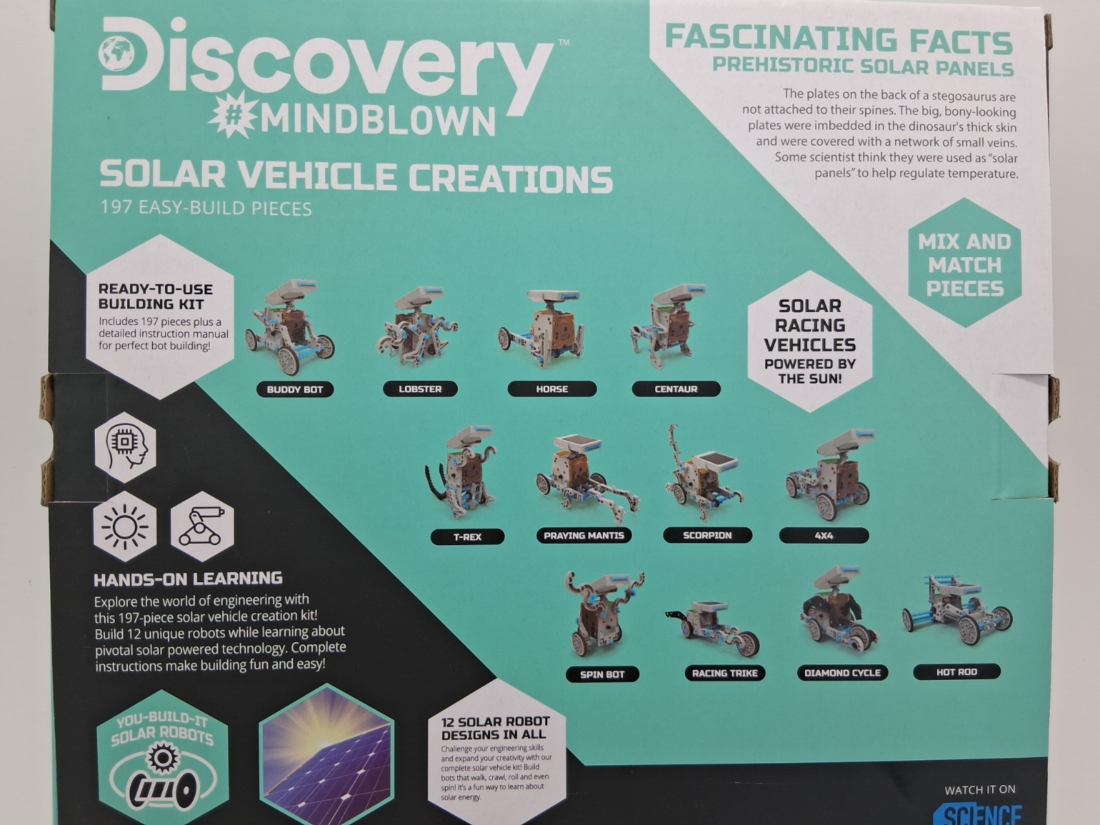 Discovery Mindblown Solar Vehicle Creations Kit STEM 12 Designs197pc,New Sealed