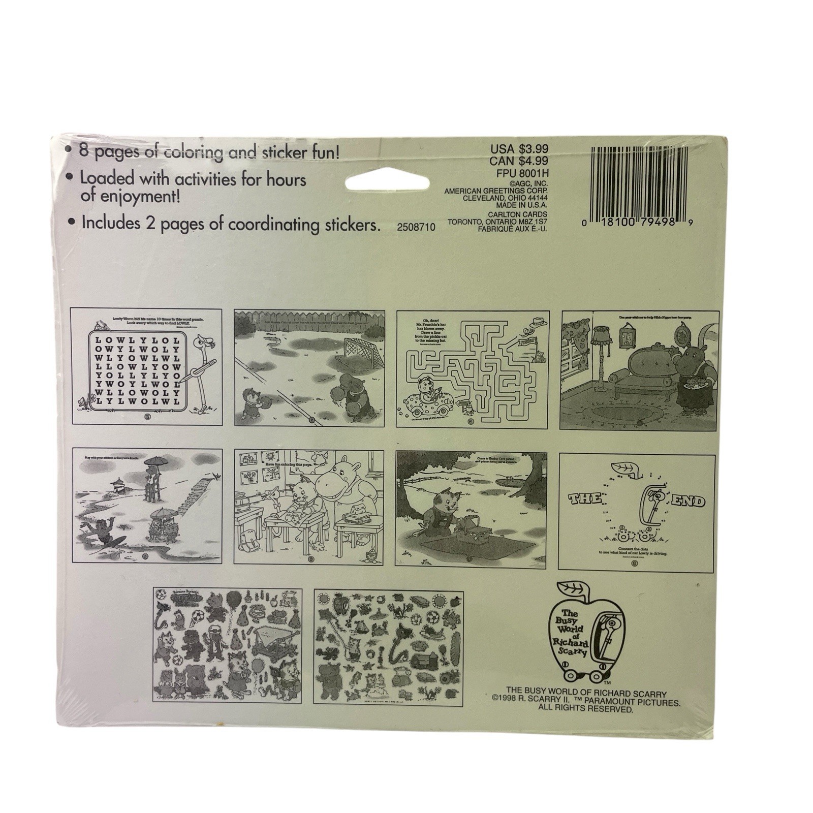 Richard Scarry’s Activity and Sticker Album Book 50+ Stickers for Children