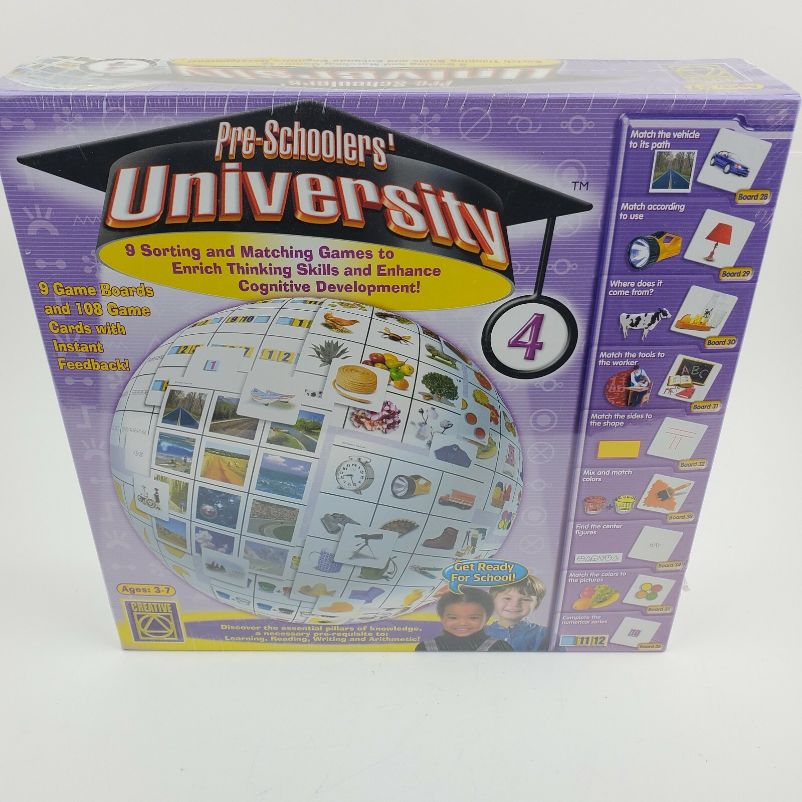 PRE-SCHOOLERS UNIVERSITY Matching Sorting Learning Game 2004 Creative Toys 5374