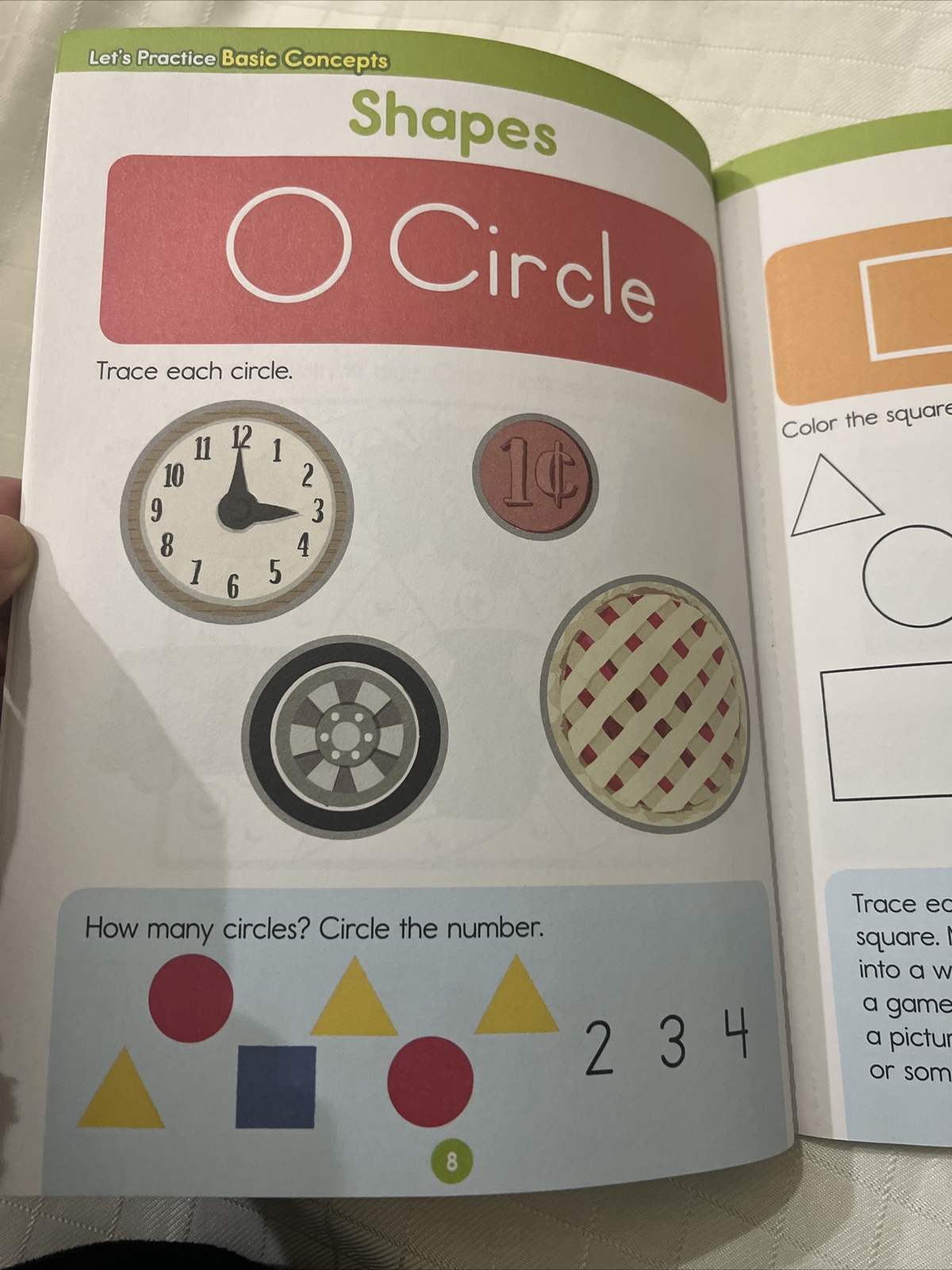 LET’S PRACTICE BASIC CONCEPTS Workbook AGES 3+ COLORS SHAPES OPPOSITES NUMBERS