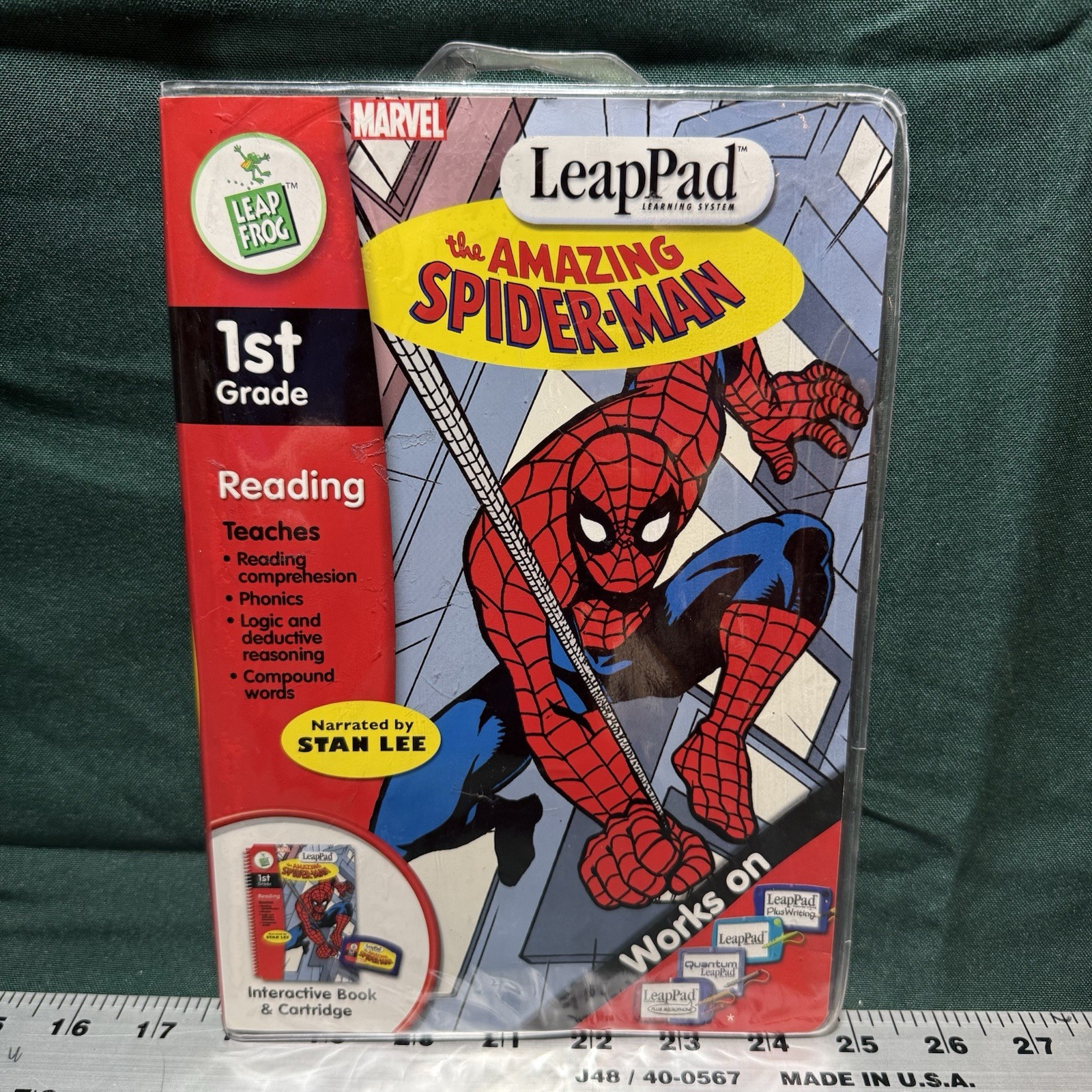 Marvel LeapPad The Amazing Spider-Man 1st Grade Reading Stan Lee Book Cartridge