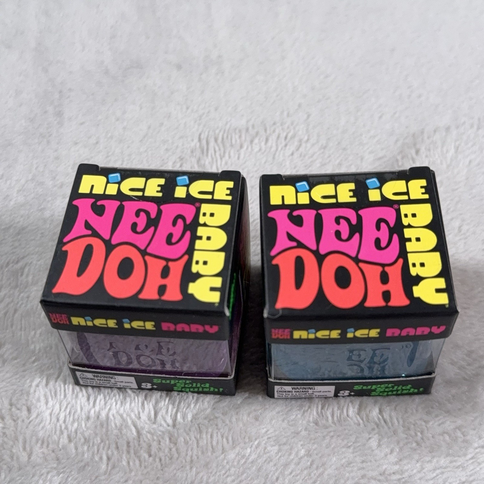 NeeDoh Nice Ice Baby 1”size – 2 Pack Sensory Toy NEW Purple & Blue NIB