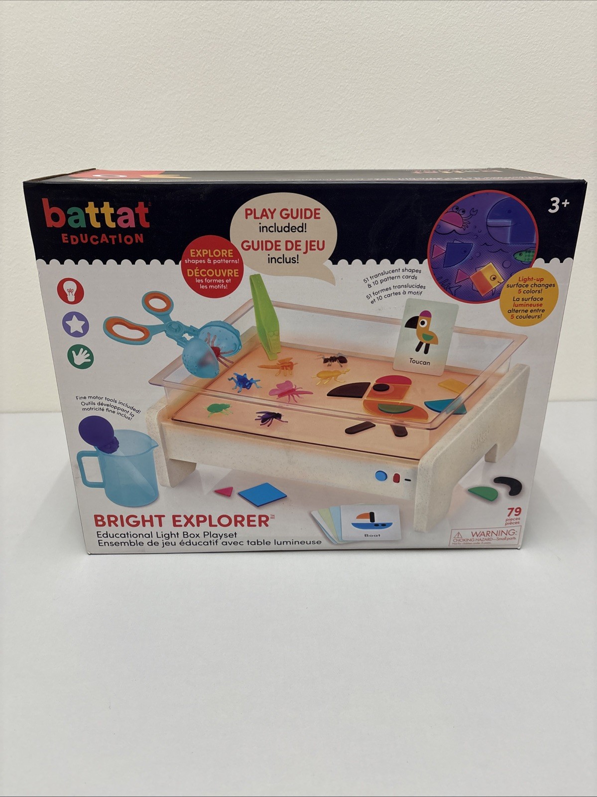 battat Bright Explorer Educational Color-Changing Light Box 79-Pc Playset G41