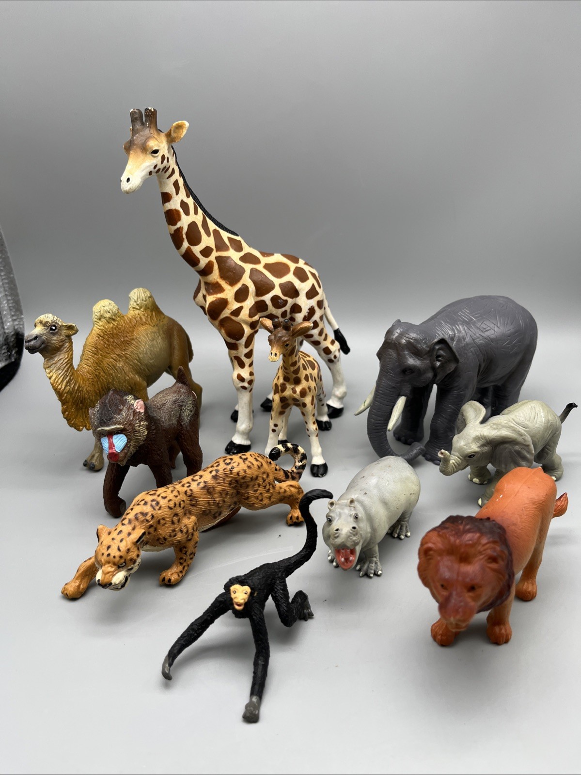 Lot of 10 Safari LTD, 1990s African Animals Plastic Lg Elephant by Terra-Babbet