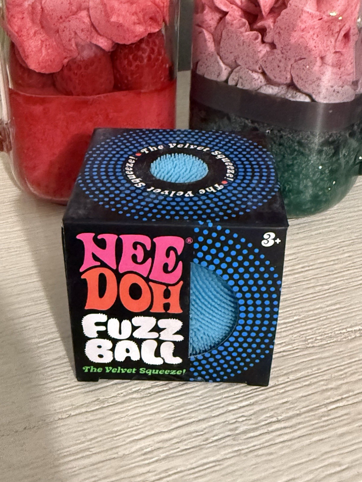 NEW Blue Needoh FUZZ BALL Nee Doh Squishy Fuzzball AUTHENTIC US Squeeze Squish