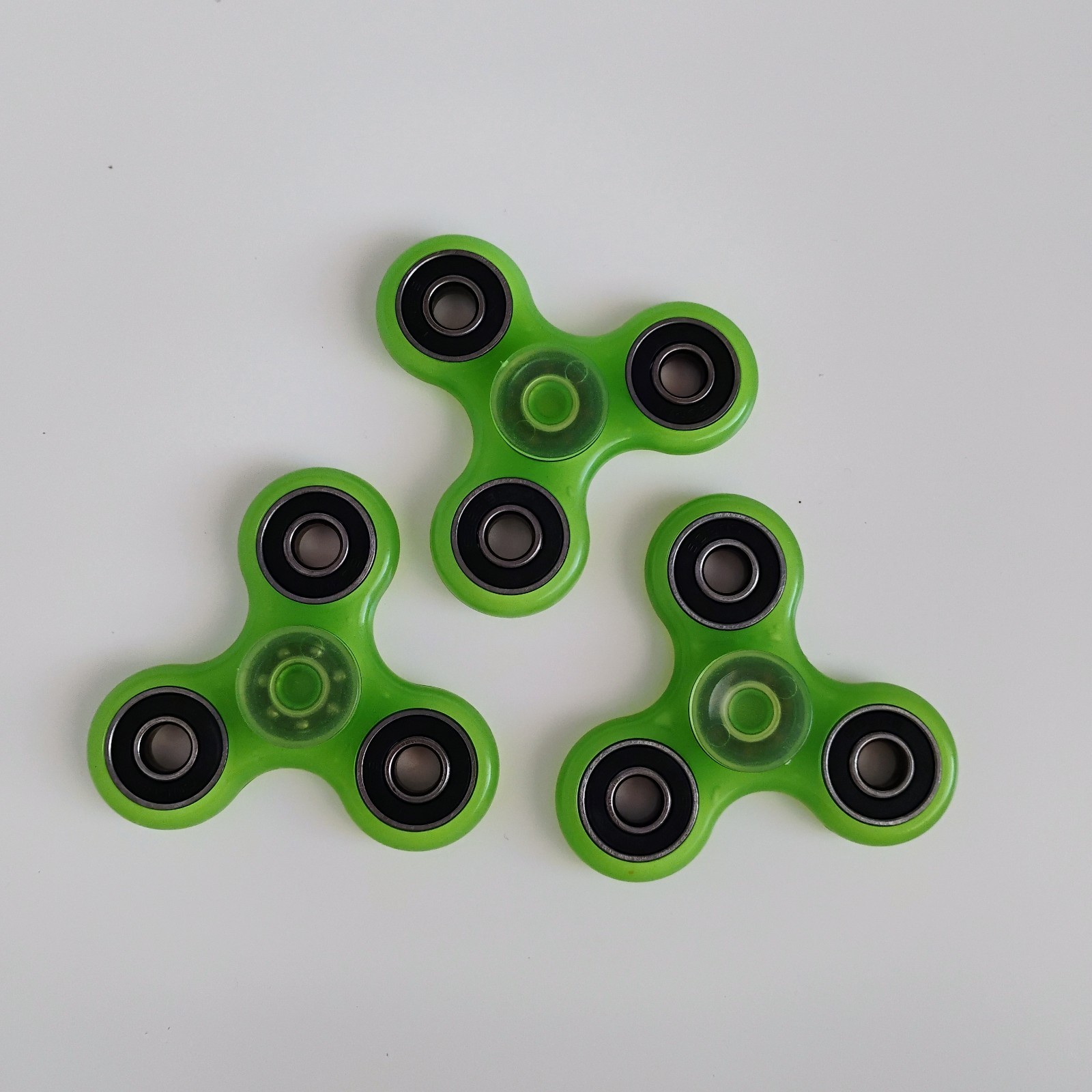 Lot of 6 Fidget Spinners Glow in the Dark Mixed Colors Stress Relief Toys