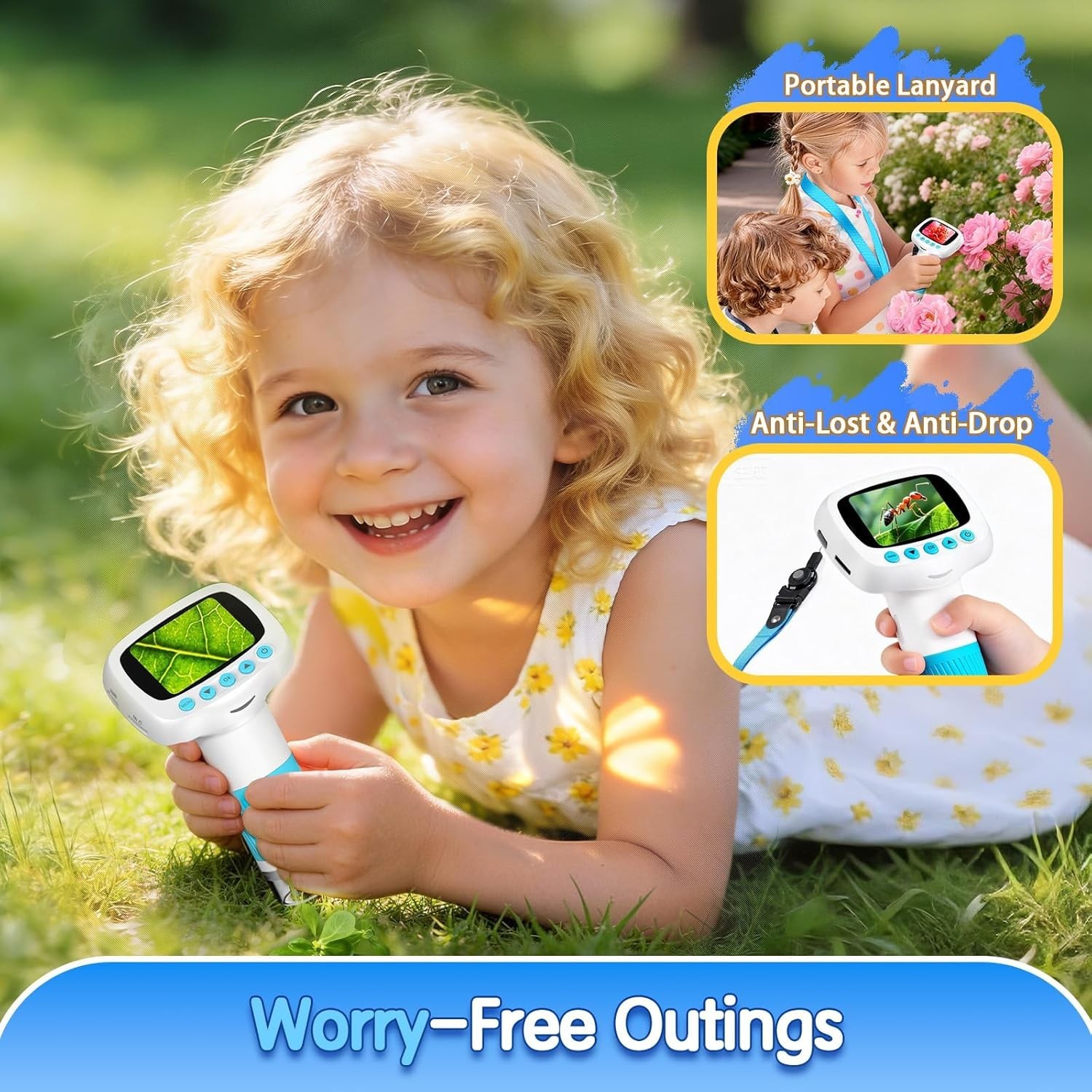 Microscope for Kids & Video Camera, Kid Science Toys，Handheld Digital Microsc…