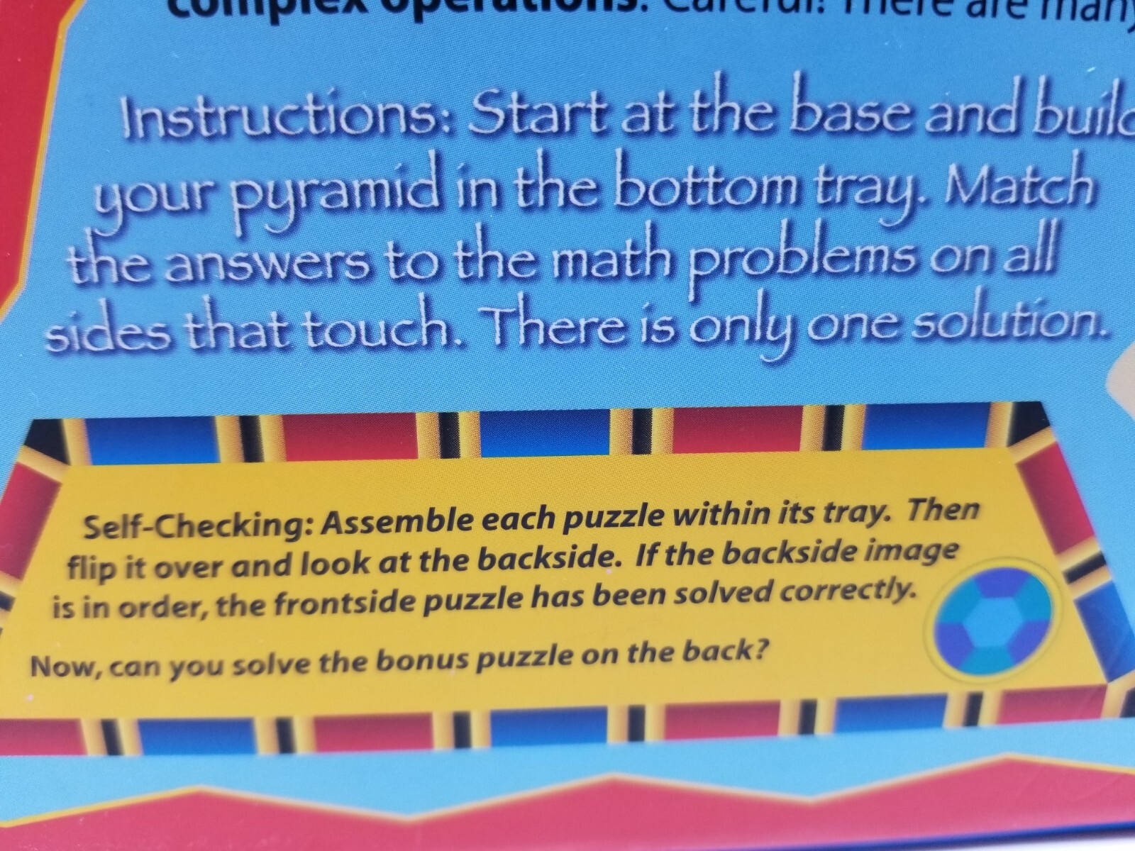 Math Pyramid Educational Puzzles Logic Skill Development Garlic Press Complete