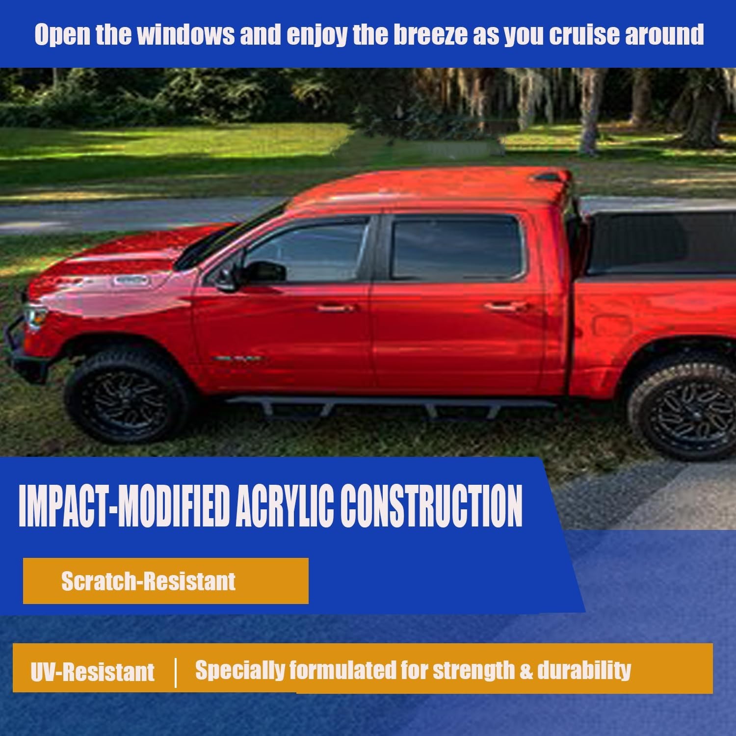 in-Channel Window Rain Guards for Trucks Chevy Silverado/GMC Sierra 1500 2500…