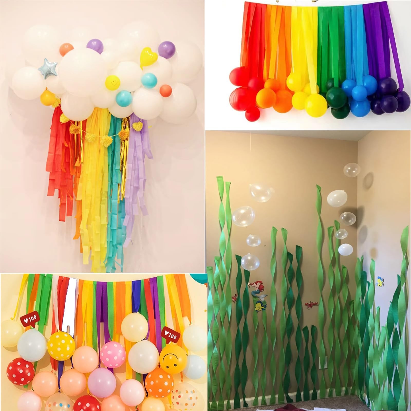 6 Rolls Rainbow Crepe Paper Streamers 492 Ft Party Birthday Wedding Decor 6 Colo