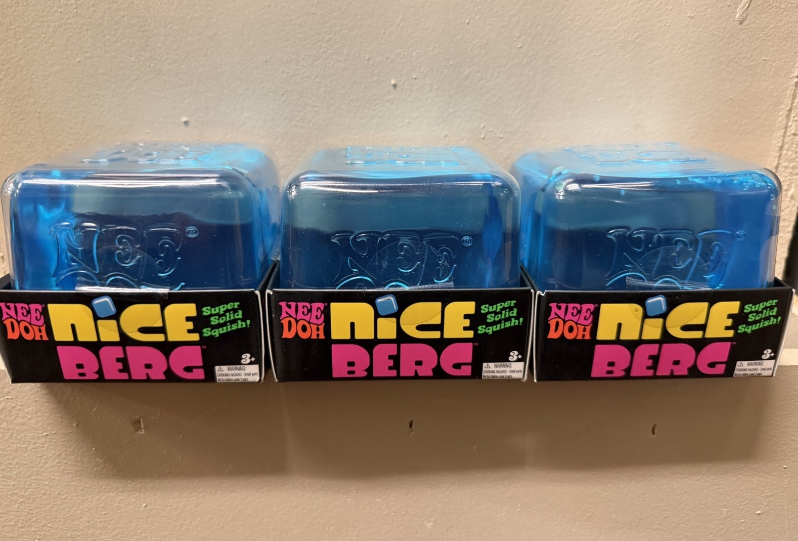 NeeDoh XL Nice-Berg Cubes. SET OF 3 BLUE- RARE