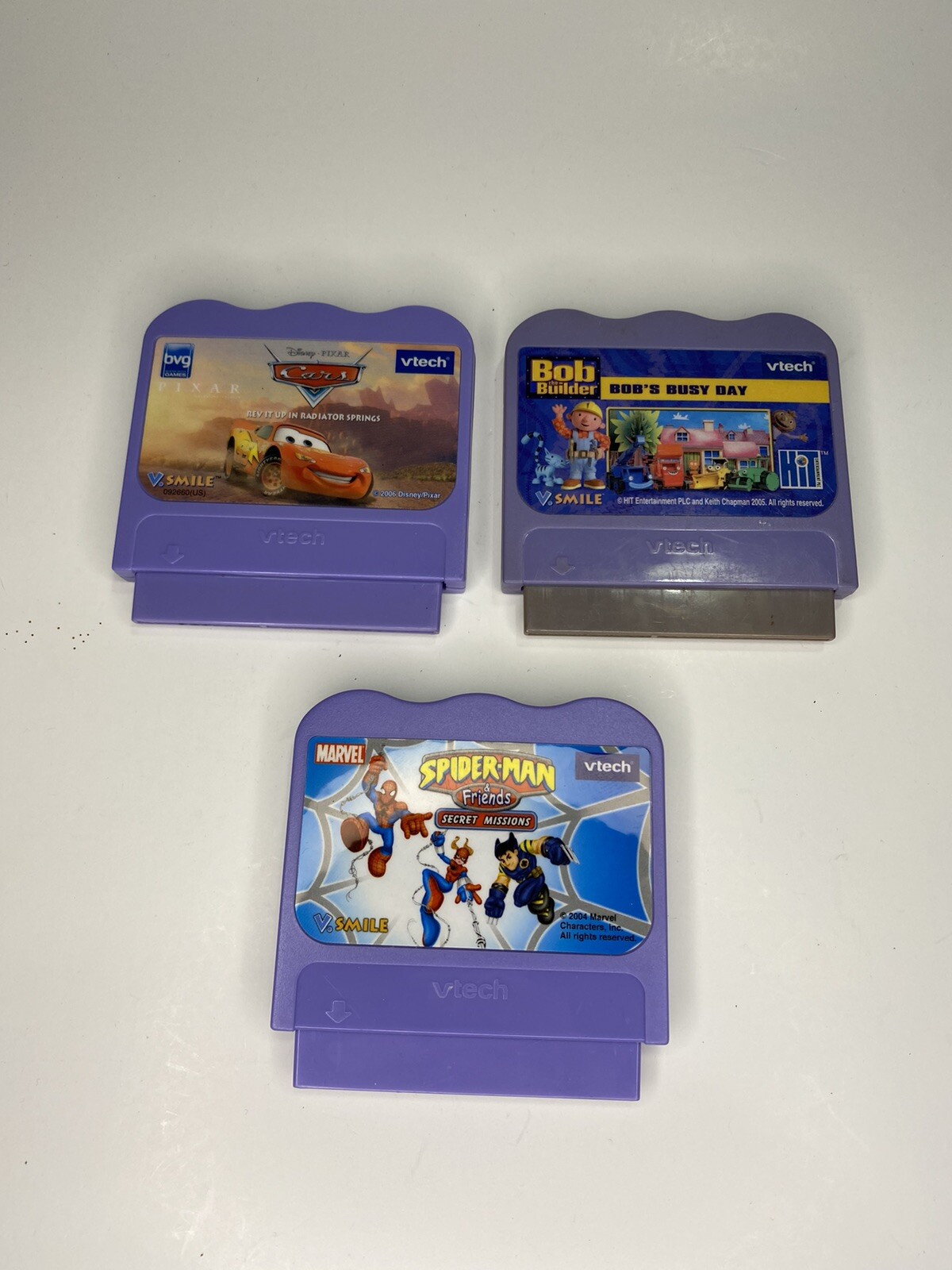 Vtech VSmile Lot of 3 Games – Bob the Builder, Spider-Man & Cars (B2)
