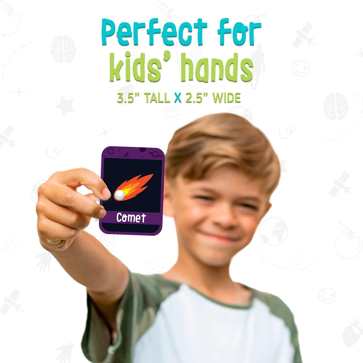 Science Flash Cards for Kids – 90-Count Multicolor Waterproof Deck – Solar Sy…